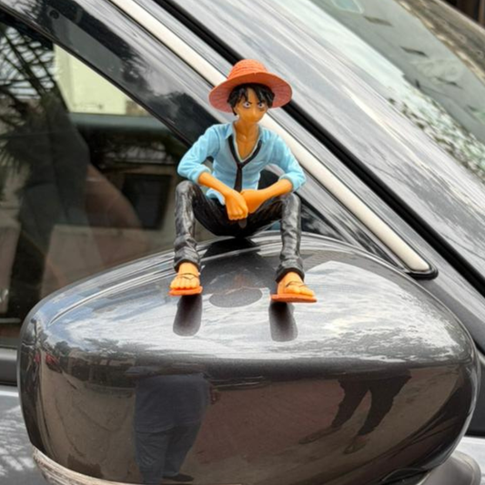 Drag-Auto Luffy Dashboard Figure | Anime Car Interior Decor Toy (Blue)