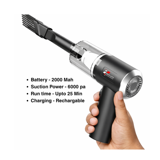 Drag-Auto Interior Cleaning Kit – Cordless Vacuum Cleaner + 500 GSM Microfiber Cloth(40x40) + Detailing Brush Set (Complete Car Cleaning System)