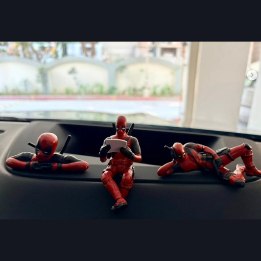 Drag-Auto Deadpool Figures: Premium Car Dashboard Figure (Set of 3)