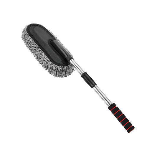 Drag-Auto Extendable Microfiber Car Duster, Soft & Wide Cleaning Brush, Grey & Black With Interior cleaning Brush - Drag-Auto Accessories
