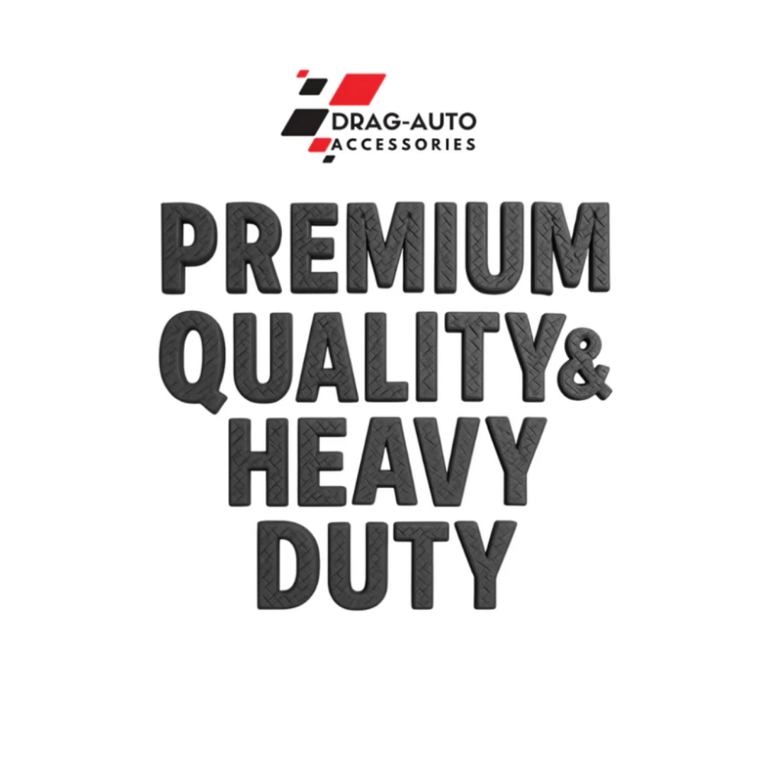 Drag Auto Accessories logo with text 'Premium Quality & Heavy Duty' on a white background