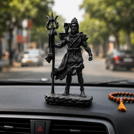 Bholenath Shiva Dashboard Idol – 12 cm Ceramic & Resin