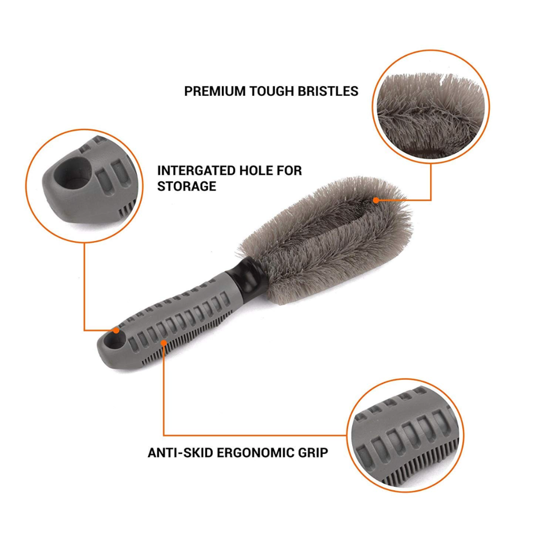 Car brush with features highlighted on a white background