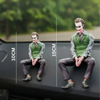 Drag-Auto Joker Dashboard Figurine Combo | Medium(15CM) & Small(10CM) Set | Car Interior Decor (2 PCS)