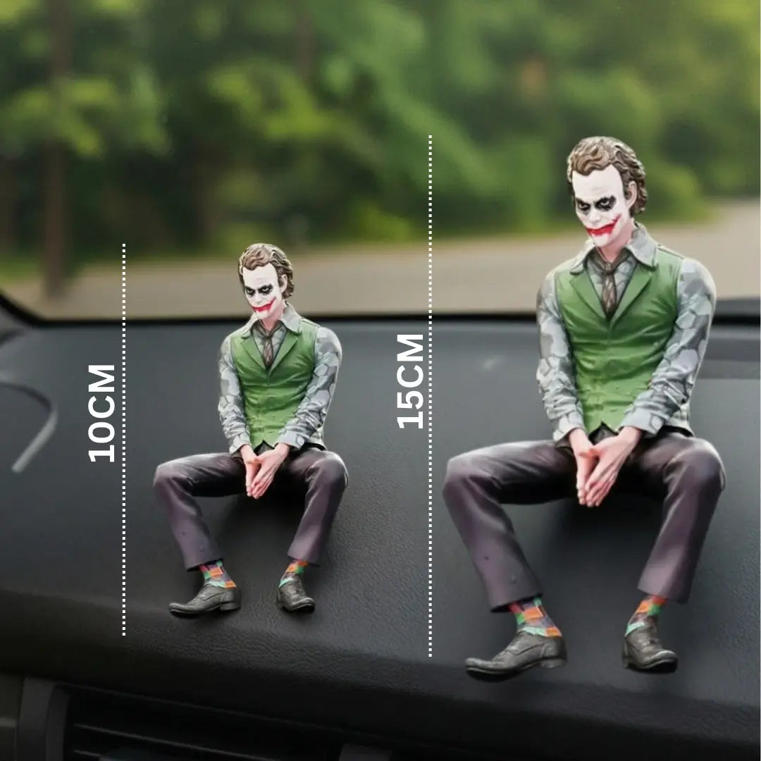 Drag-Auto Joker Dashboard Figurine Combo | Medium(15CM) & Small(10CM) Set | Car Interior Decor (2 PCS)