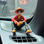 Drag-Auto Luffy Dashboard Figure | Anime Car Interior Decor Toy (Red)