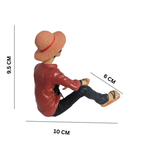 Drag-Auto Luffy Dashboard Figure | Anime Car Interior Decor Toy (Red)