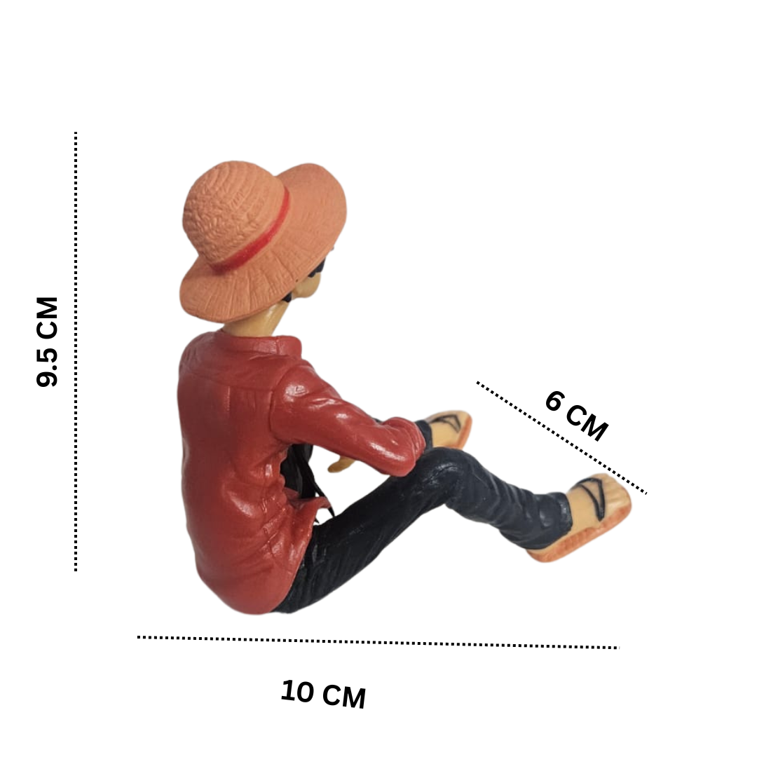 Drag-Auto Luffy Dashboard Figure | Anime Car Interior Decor Toy (Red)
