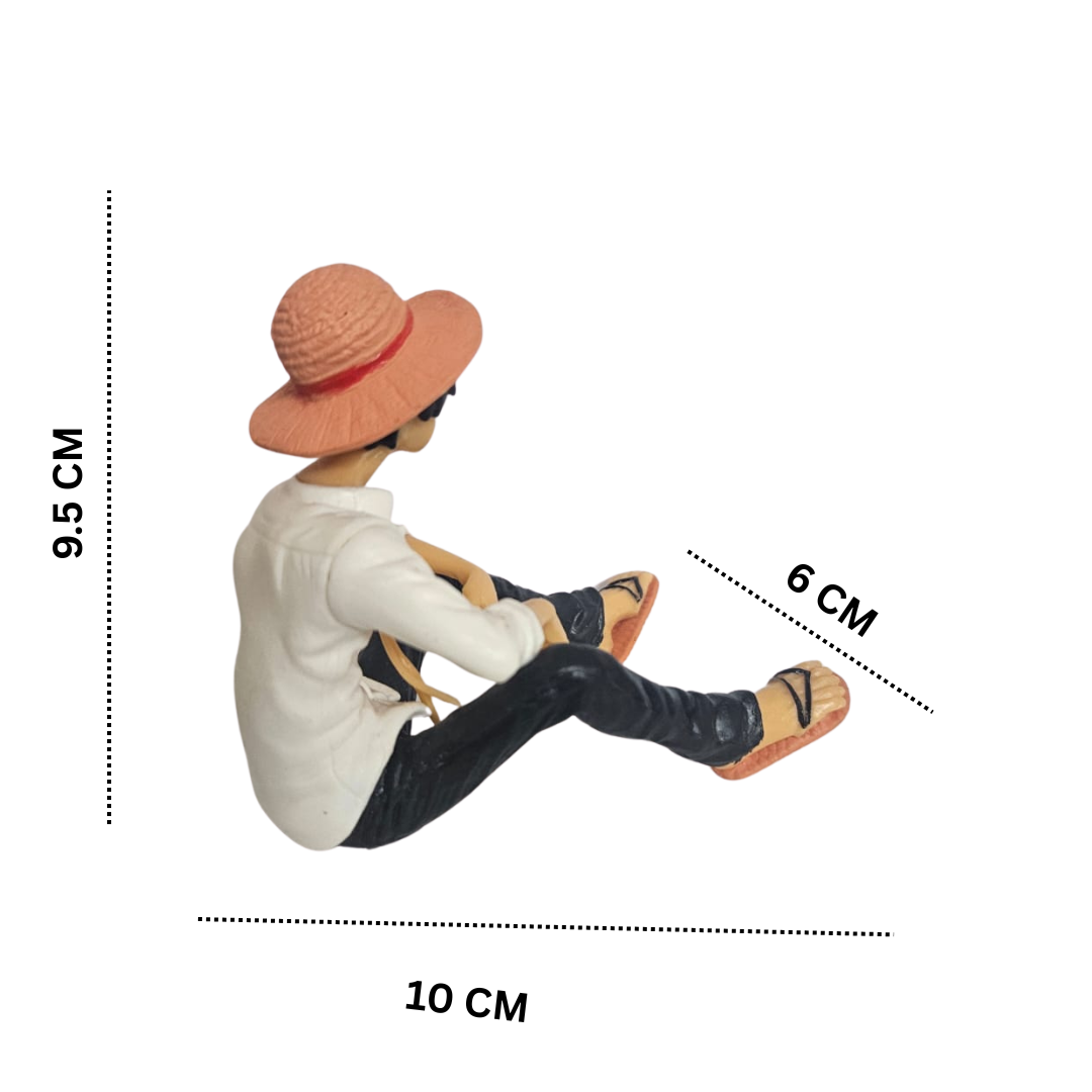 Drag-Auto Luffy Dashboard Figure | Anime Car Interior Decor Toy (White)
