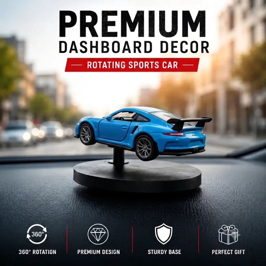 Drag-Auto 360° Rotating Dashboard Car Figurine: Blue