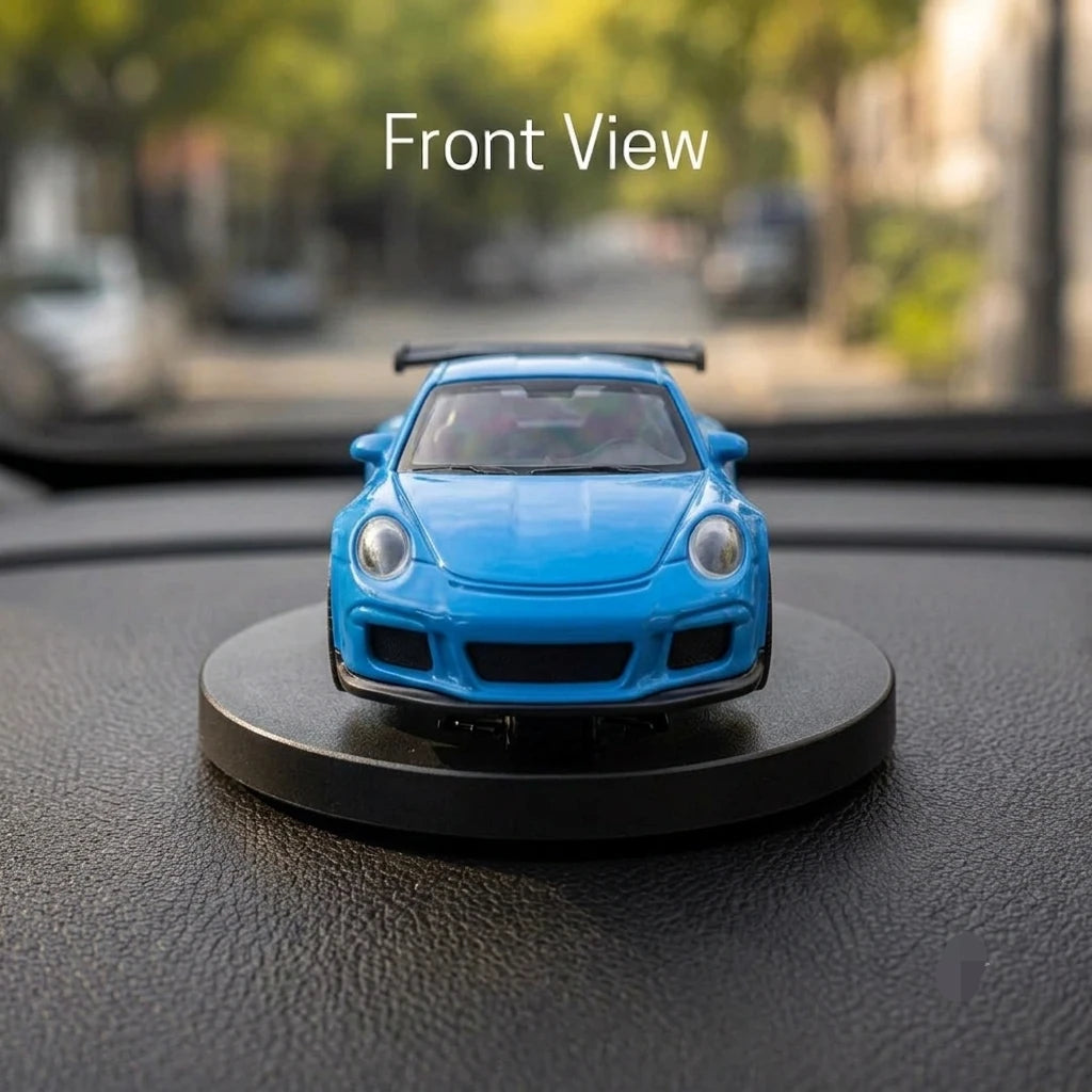Drag-Auto 360° Rotating Dashboard Car Figurine: Blue