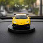 Drag-Auto 360° Rotating Dashboard Car Figurine: Yellow
