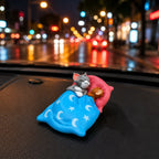 Drag-Auto Sleepy Tom & Jerry Dashboard Figurine