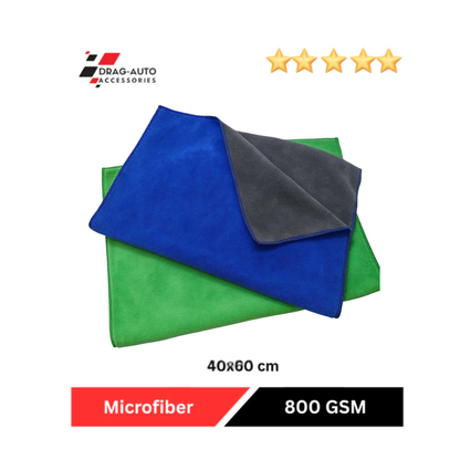 Drag-Auto Microfiber Cloth (800 GSM), 40x60 cm, Set of 2, Dual-Tone