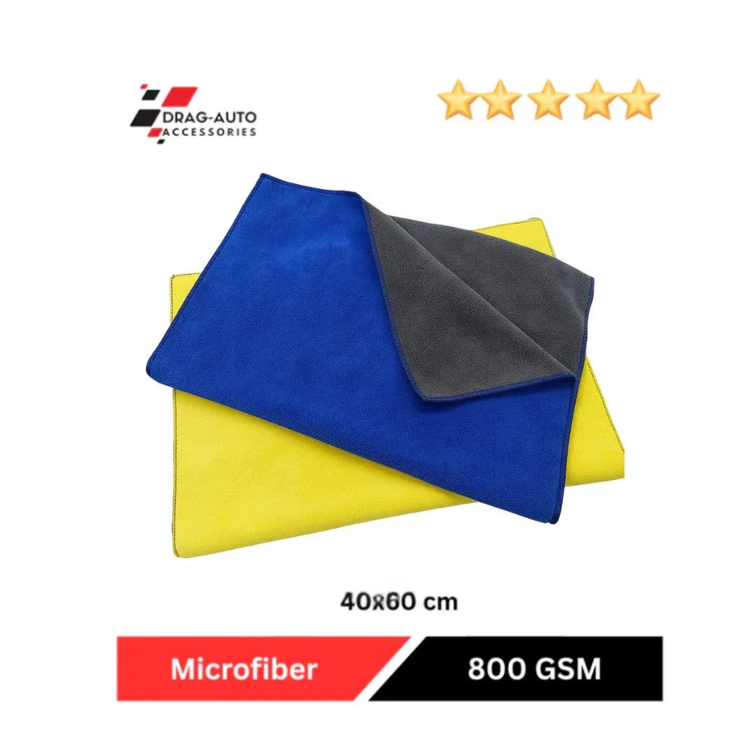 Drag-Auto Microfiber Cloth (800 GSM), 40x60 cm, Set of 2, Dual-Tone - Drag-Auto Accessories