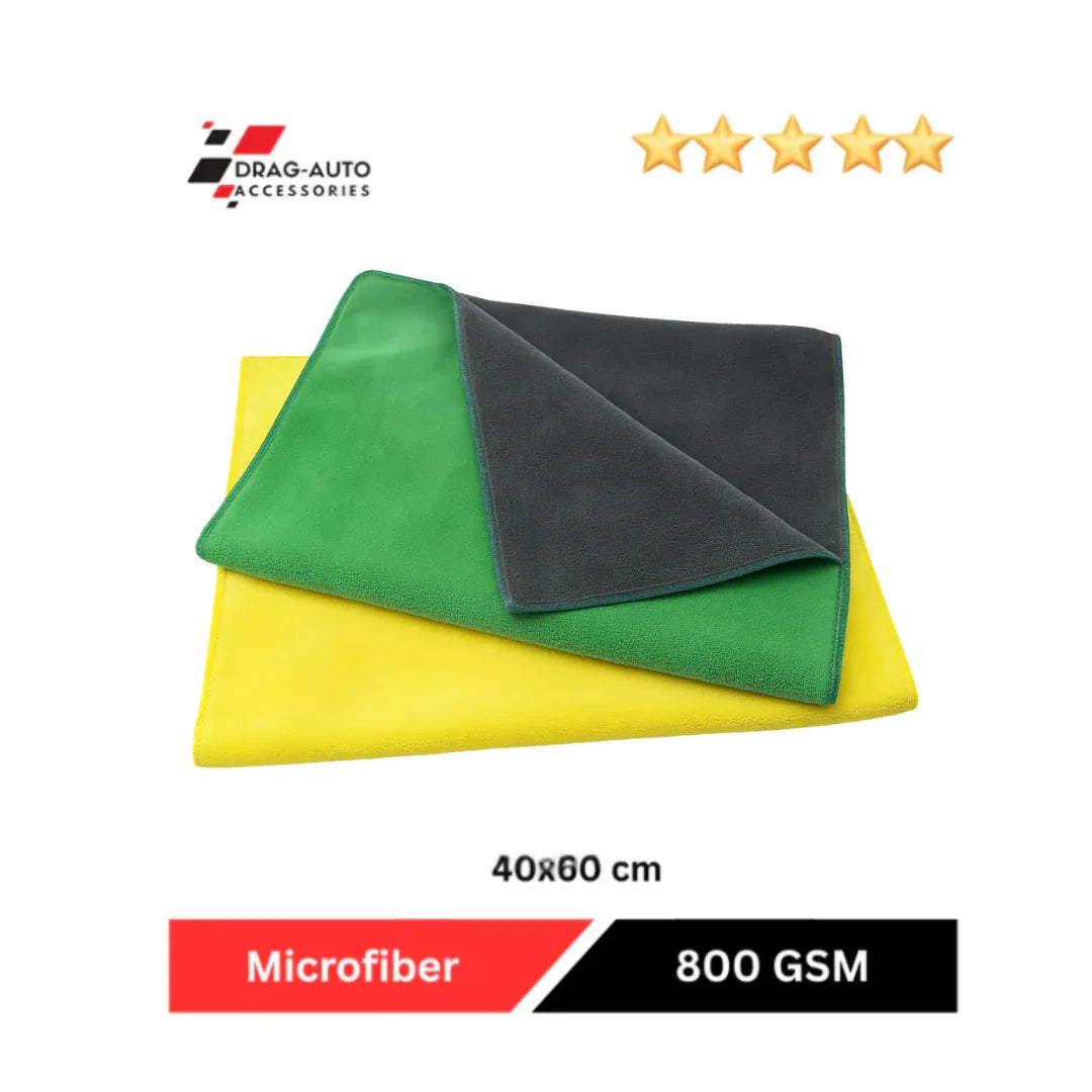 Drag-Auto Microfiber Cloth (800 GSM), 40x60 cm, Set of 2, Dual-Tone - Drag-Auto Accessories