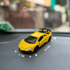 Drag-Auto 360° Rotating Dashboard Car Figurine: Yellow