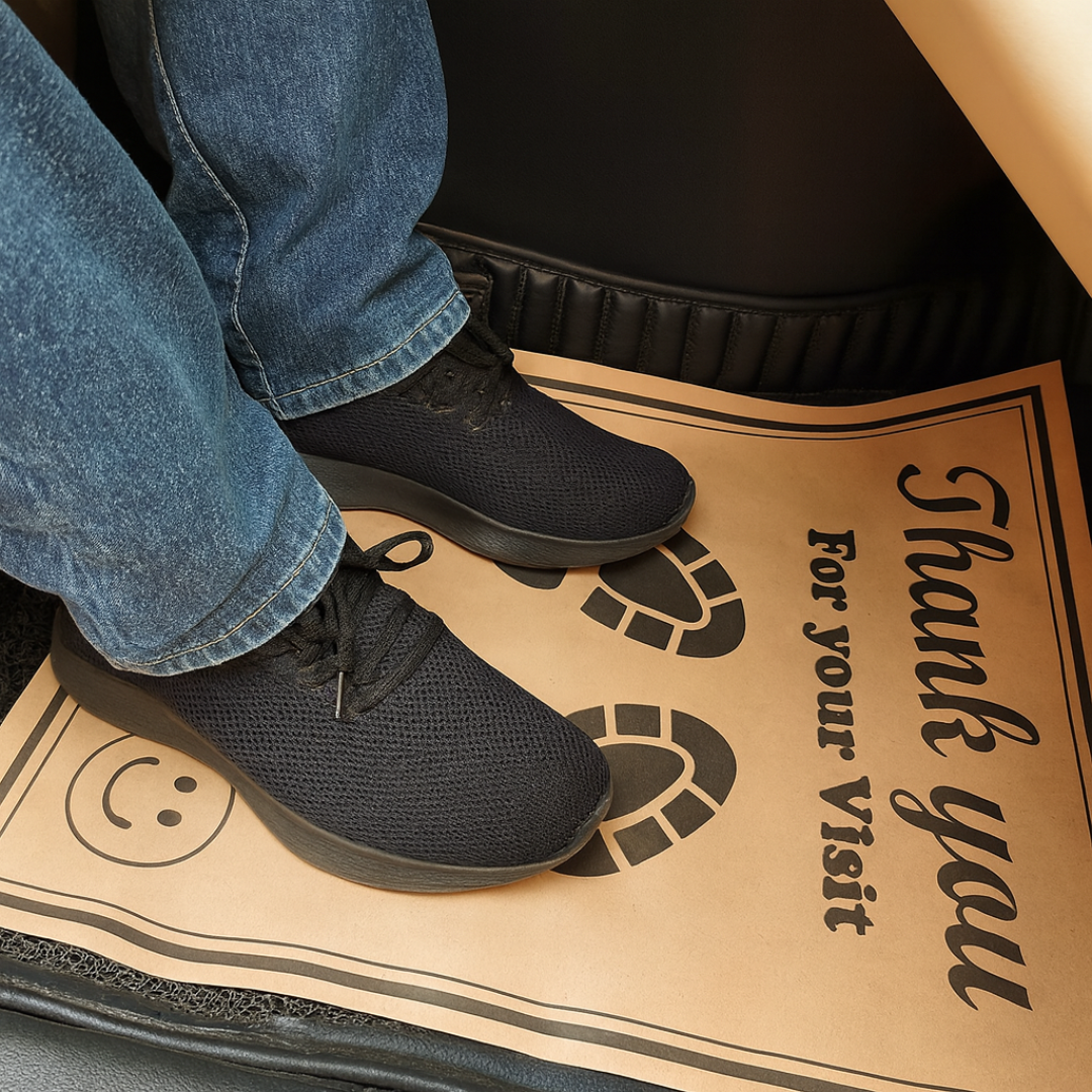 Drag-Auto Eco-Friendly Car Paper Mats for Car Wash & Service Centres, Large Size, 90 GSM Brown, For All Cars - Pack of 500