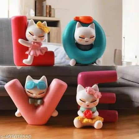 LOVE Animated Cat Dashboard Showpiece