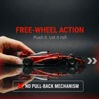 Red Drag Racer Free Wheel – 1:43 | Pack of 2