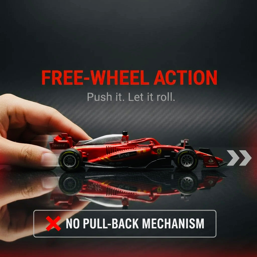 Red Drag Racer Free Wheel – 1:43 | Pack of 2
