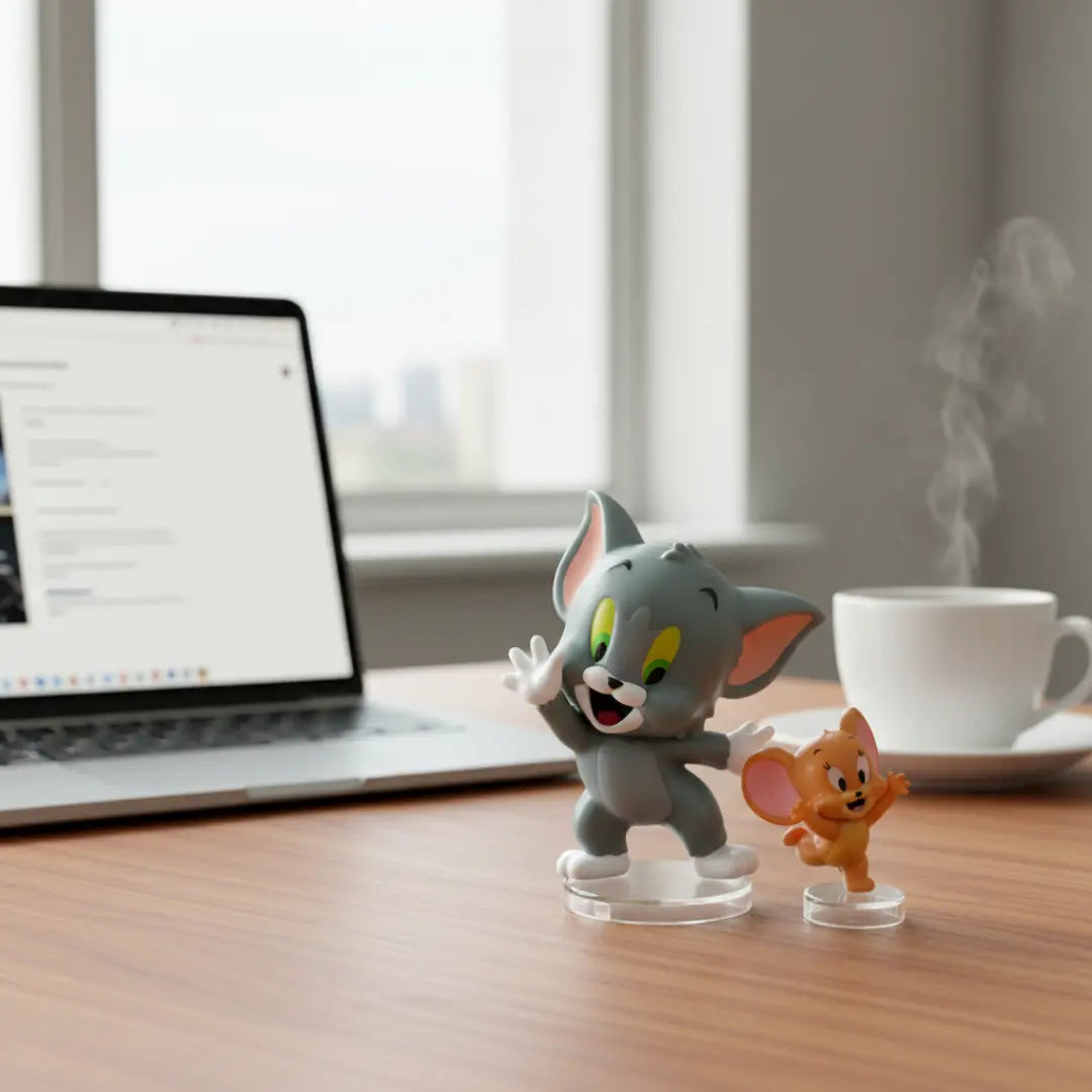 Drag-Auto Cat & Tuffy - Tom & Jerry Kids for Car, Desk and Gift
