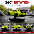 Drag-Auto 360° Rotating Dashboard Car Figurine: Neon Green