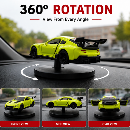 Drag-Auto 360° Rotating Dashboard Car Figurine: Neon Green