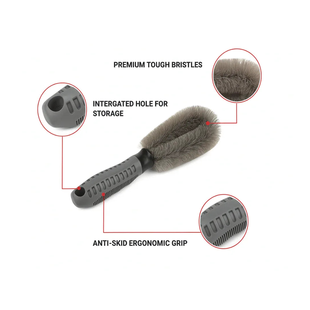 Drag-Auto Tyre and Alloy Brush Combo Set (2 Pcs), Heavy-Duty and Soft Brushes - Drag-Auto Accessories