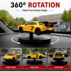 Drag-Auto 360° Rotating Dashboard Car Figurine: Yellow