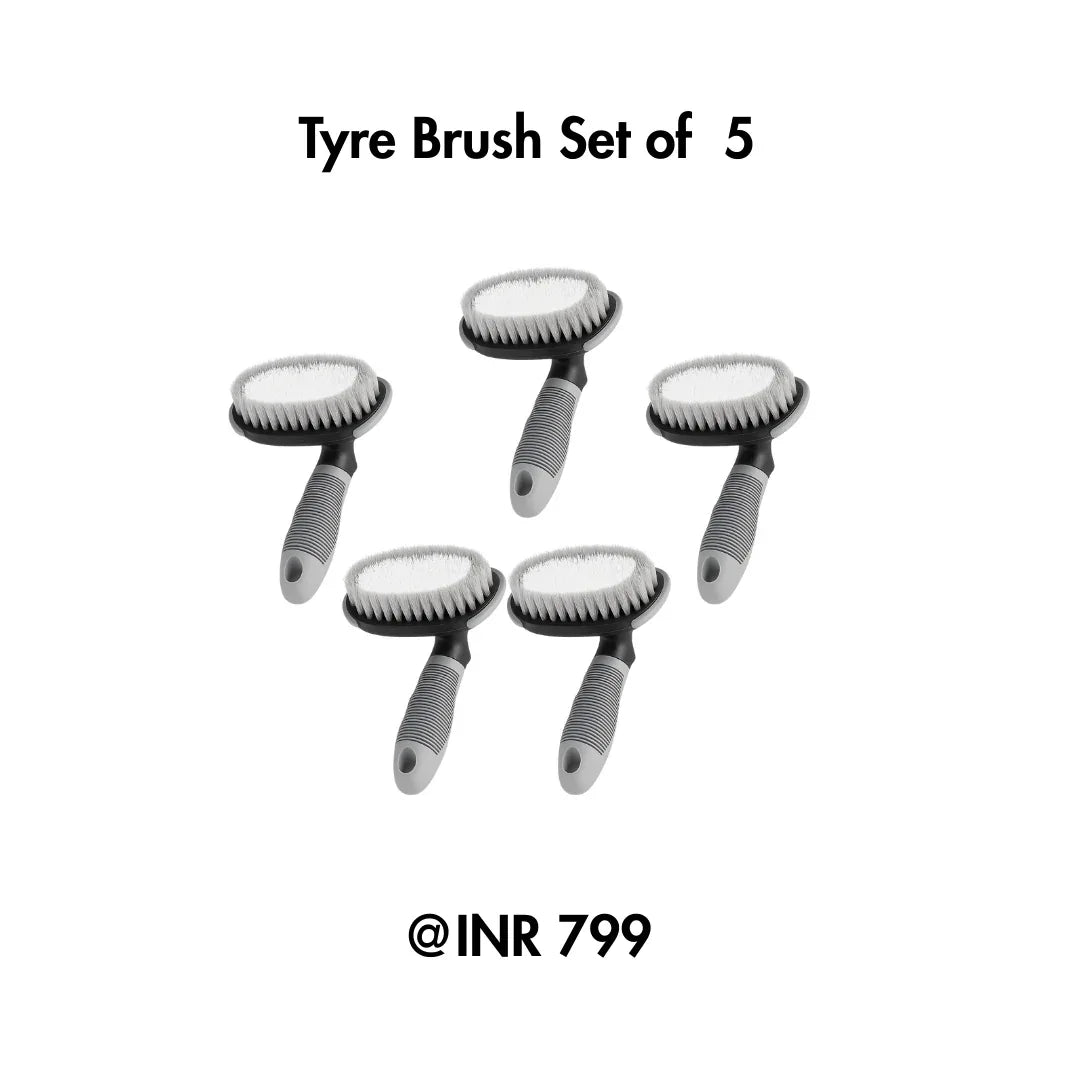 Drag-Auto Tyre Cleaning Brush Set (5 Pcs), for Car & Vehicle Tires - Drag-Auto Accessories