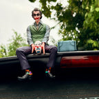 Drag-Auto Joker(Large) Action Figure with Mask, Suitcase & Base Stand | 25 cm Sitting Statue | Car & Home Decor