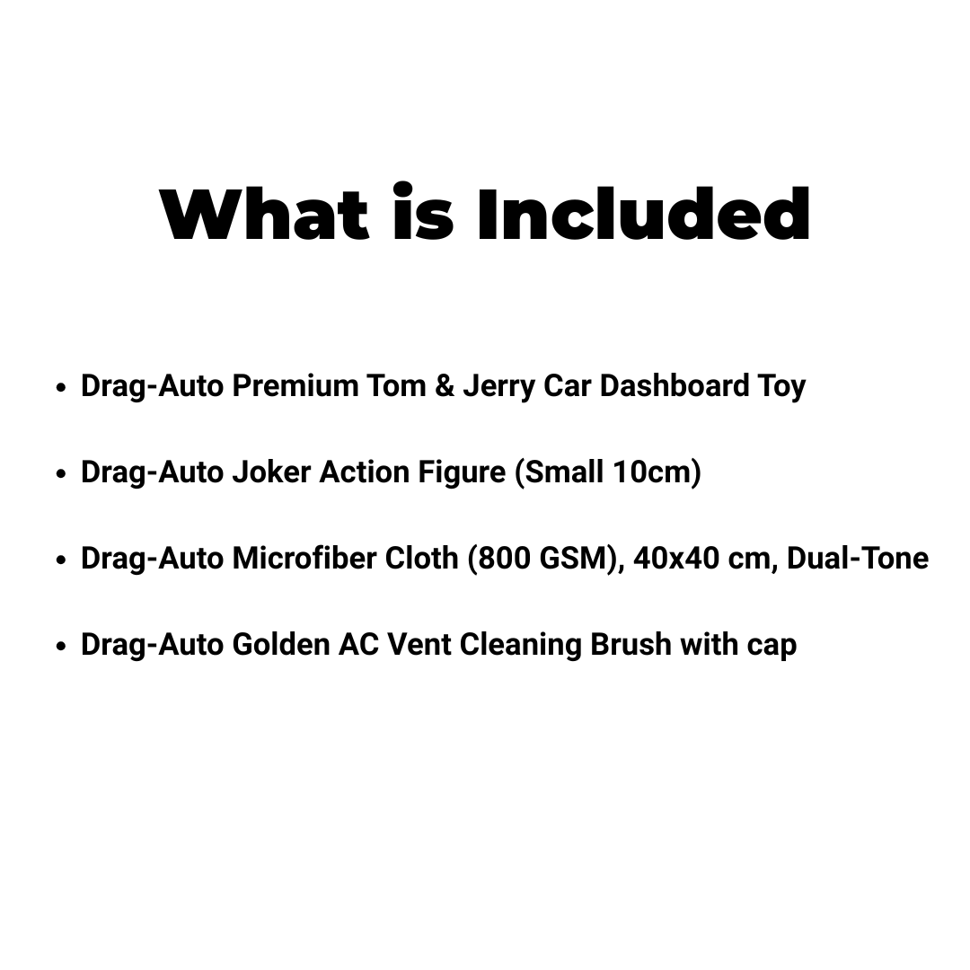Car Lover Gift Pack | Dashboard Figurines + Microfiber Cloth + AC Vent Brush Combo