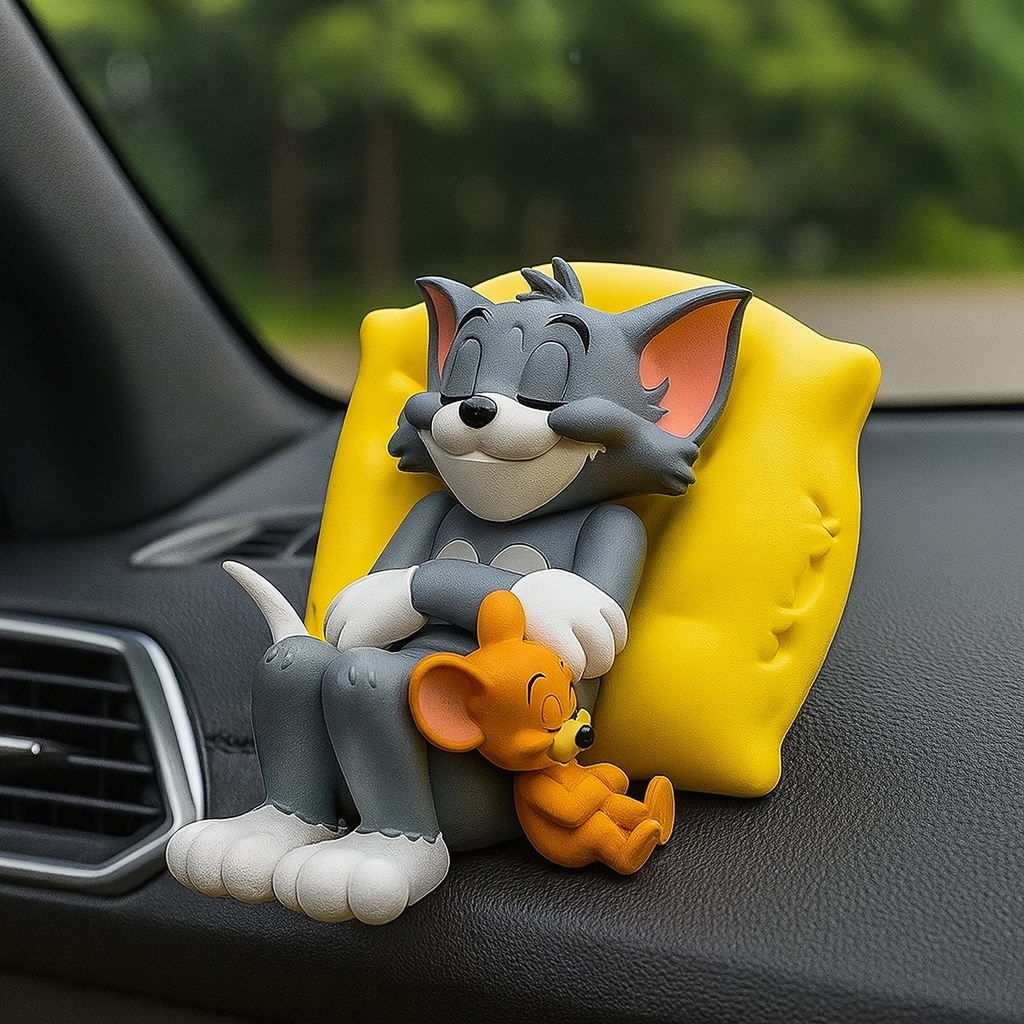 Drag-Auto Premium Tom & Jerry Car Dashboard Toy for Interior Décor