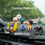 DragAuto 3-in-1 Dashboard Decor Combo | Joker(Small 10 CM), Couple & Tom Jerry