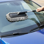 Drag-Auto Extendable Microfiber Car Duster, Soft & Wide Cleaning Brush, Grey & Black With Interior cleaning Brush - Drag-Auto Accessories