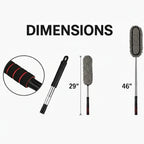 Drag-Auto Extendable Microfiber Car Duster, Soft & Wide Cleaning Brush, Grey & Black With Interior cleaning Brush - Drag-Auto Accessories