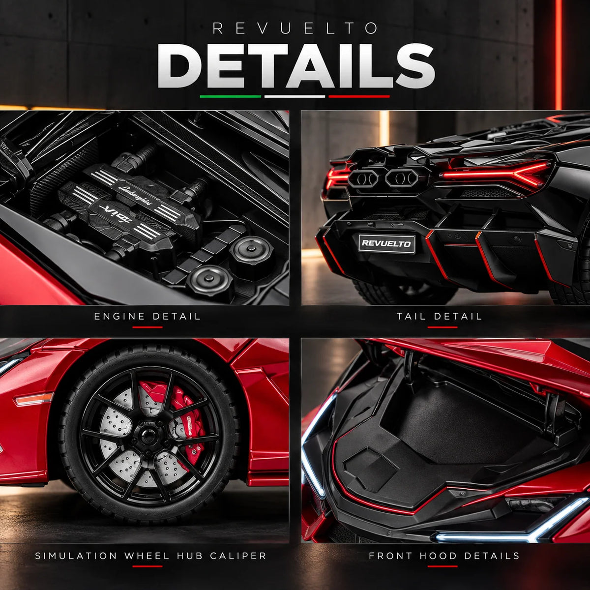 Drag-Auto Lamborghini Revuelto 1:24 Die-Cast Collectible