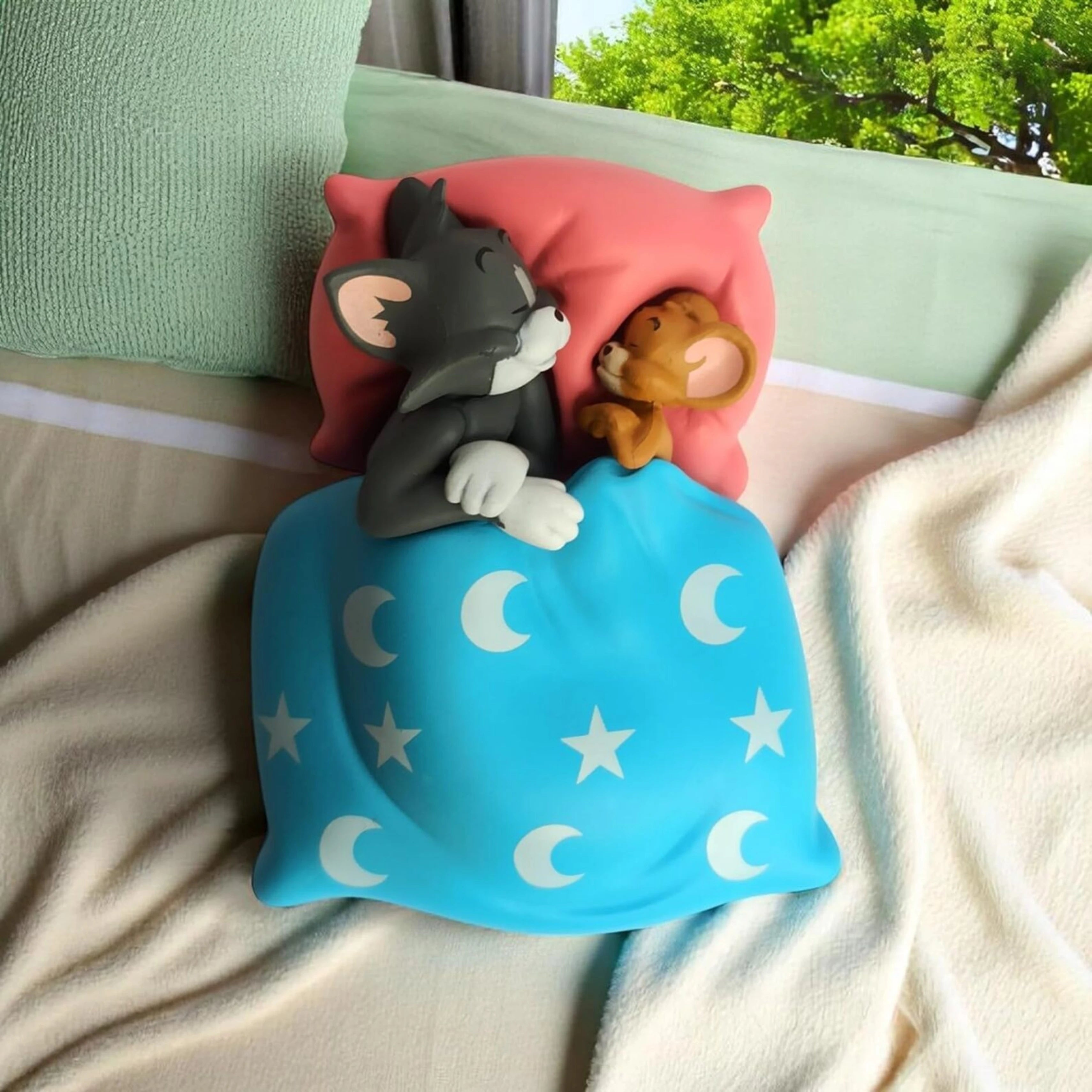Drag-Auto Sleepy Tom & Jerry Dashboard Figurine