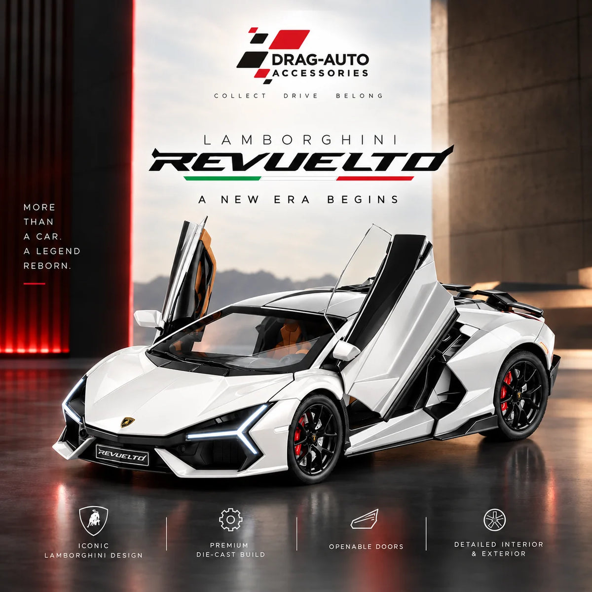 Drag-Auto Lamborghini Revuelto 1:24 Die-Cast Collectible
