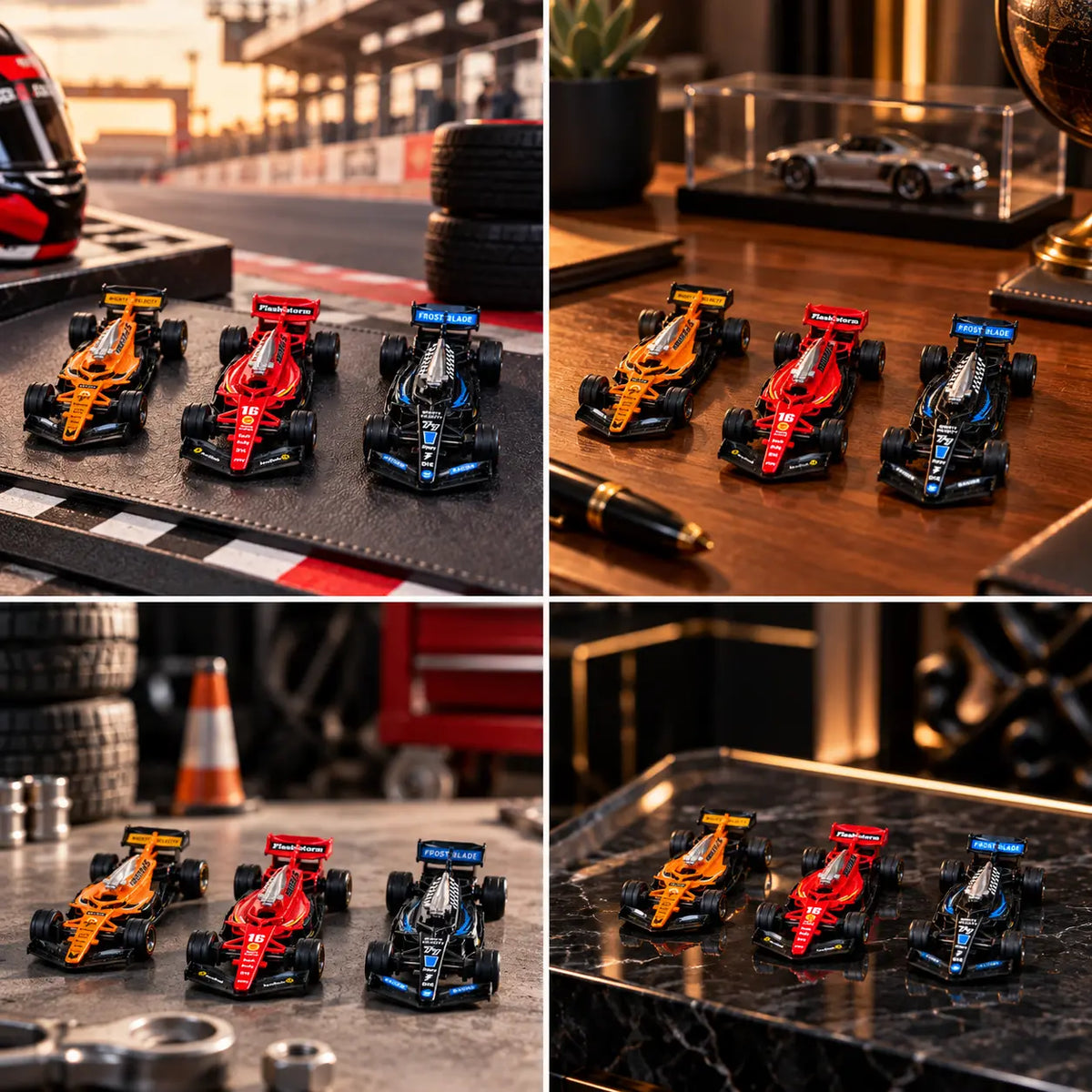 Drag Racer Free Wheel Triple Pack | 1:43 Die-Cast | Red, Orange & Black