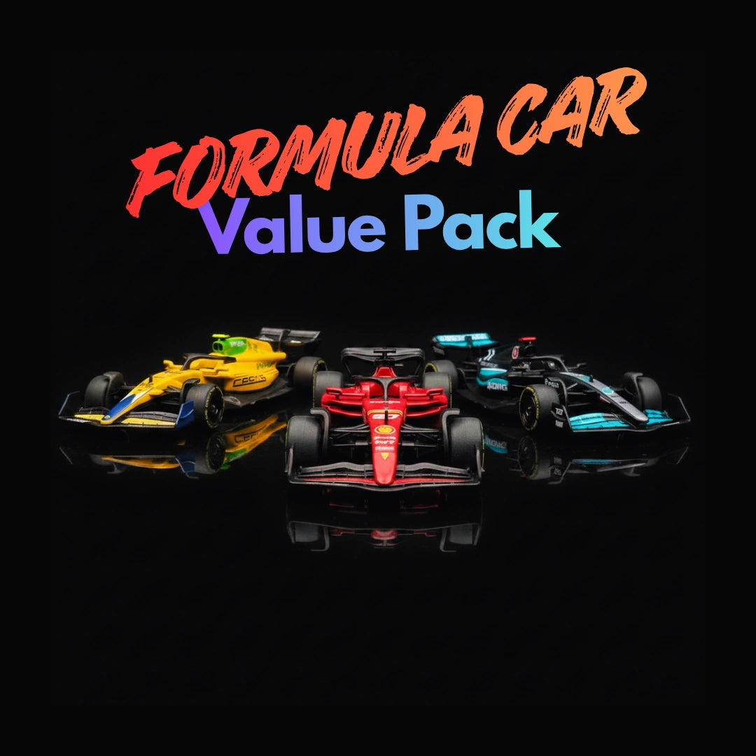 DragAuto Formula Car Triple Combo | 1:43 Die-Cast | Red, Yellow & Black