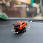 Drag-Auto 360° Rotating Dashboard Car Figurine: Matt Orange