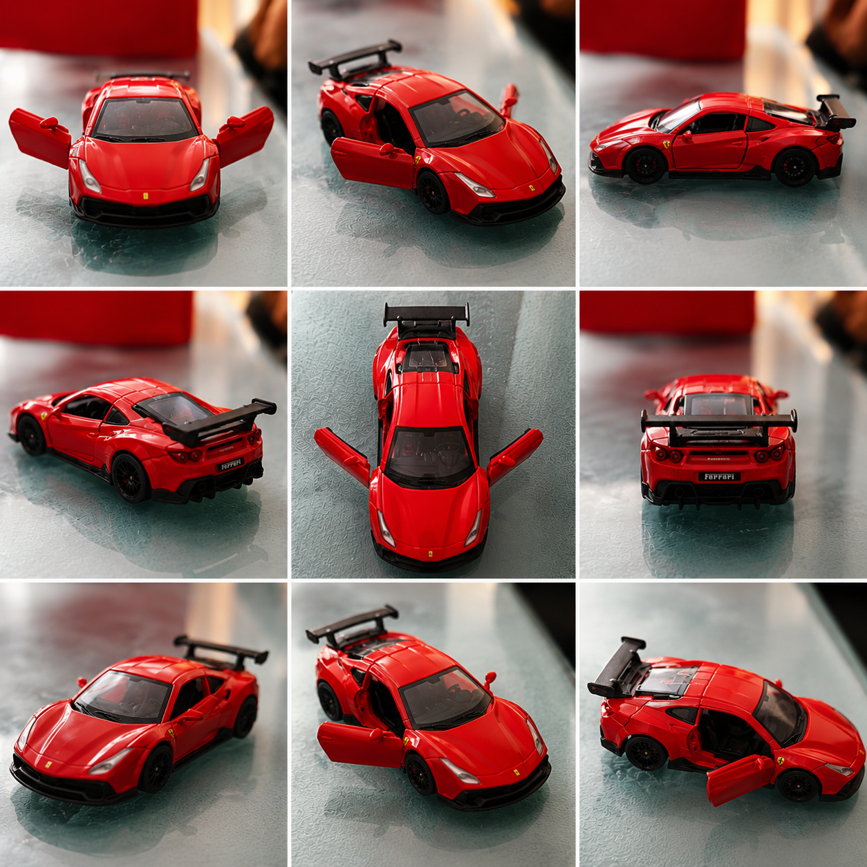 Drag-Auto 360° Rotating Dashboard Car Figurine: RED