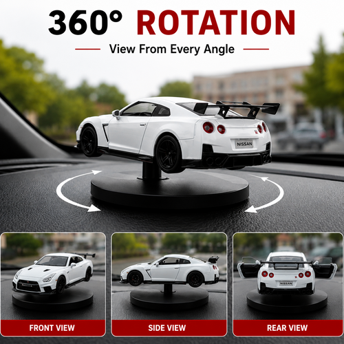 Drag-Auto 360° Rotating Dashboard Car Figurine: White