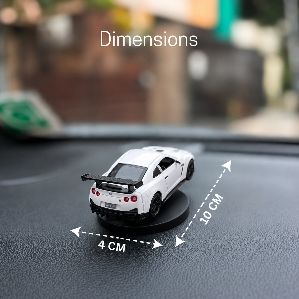 Drag-Auto 360° Rotating Dashboard Car Figurine: White