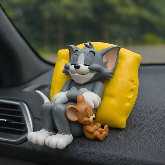 Drag-Auto Tom & Jerry + Joker (Small 10cm) Dashboard Figure Combo | Premium Car Interior Decor Set