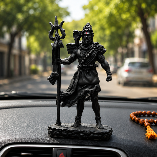 Bholenath Shiva Dashboard Idol – 12 cm Ceramic & Resin