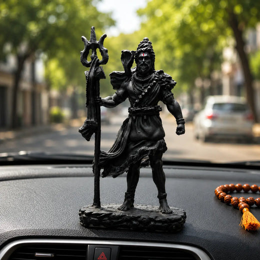 Bholenath Shiva Dashboard Idol – 12 cm Ceramic & Resin