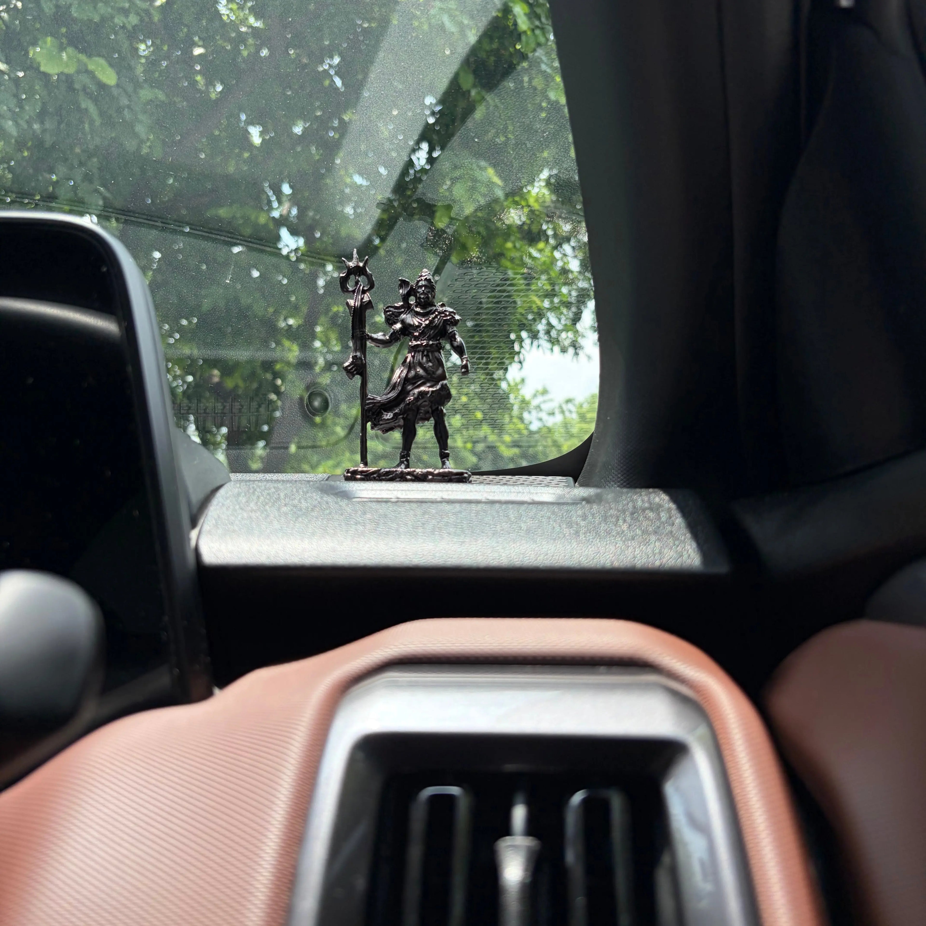 Bholenath Shiva Dashboard Idol – 12 cm - Metallic Antique Bronze Color